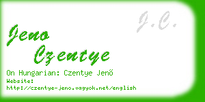 jeno czentye business card